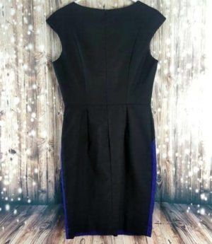 ZARA Basic Black & Blue V-Neck Womne's Sheath Dress - 1000 Things Australia