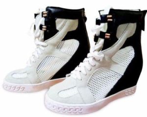 Women's Black & White Sneaker Boots Shoes - 1000 Things Australia