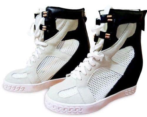 Women's Black & White Sneaker Boots Shoes - Thriftd Australia