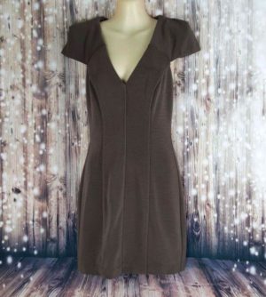 SEDUCE Brown Textured Ribbed Pencil Women's Dress - 1000 Things Australia