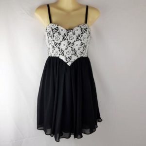 DOTTI Black & White Strapless Mini Black Women's Babydoll Dress - 1000 Things Australia