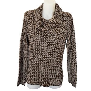 JONES NEW YORK Petite Black & Gold Knitted Sweater - 1000 Things Australia