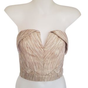 RUNAWAY THE LABEL Gold Strapless Crop Top - 1000 Things Australia