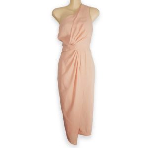 SHEIKE Peach Pink One Shoulder Wrap Dress - 1000 Things Australia