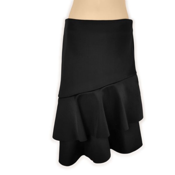 SEED Black Asymmetrical Ruffle Women's Midi Skirt - 1000 Things Australia