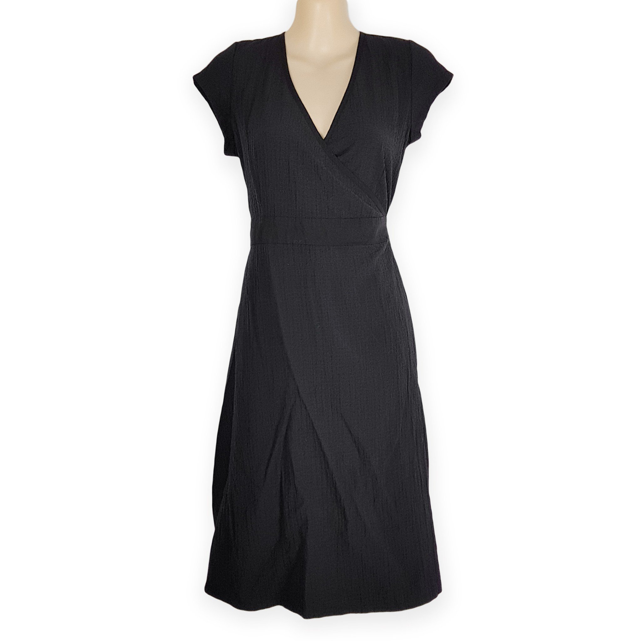 KATHMANDU Black Wrap Dress - Thriftd Australia