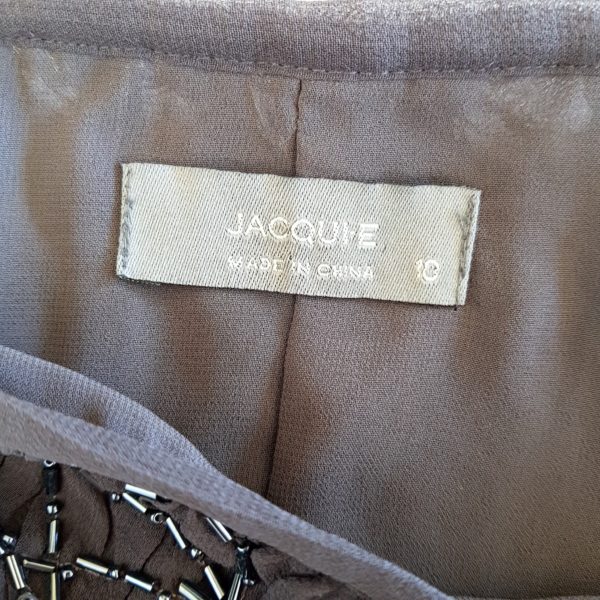 JACQUI-E Silk Women's Dark Grey Beaded Maxi Long Skirt - 1000 Things Australia