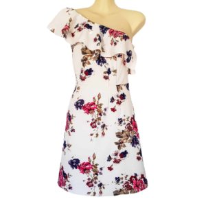 SUZY SHIER White Floral One Shoulder Petite Women's A-Line Dress - 1000 Things Australia