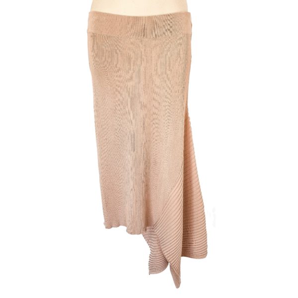 SEED HERITAGE Beige Nude Long Knit Women's Asymmetrical Skirt - 1000 Things Australia