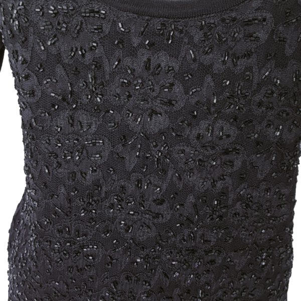 JIGSAW Black Beaded Sequined Silk Blouse - 1000 Things Australia