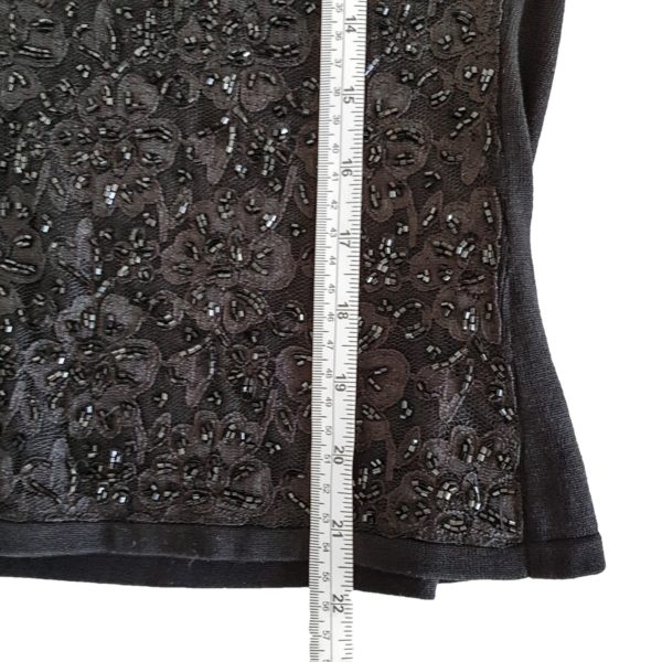 JIGSAW Black Beaded Sequined Silk Blouse - 1000 Things Australia