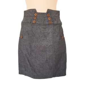 PILGRIM Womens Grey Josie Contrast Pencil Skirt High Waist Knee-Length Workwear - 1000 Things Australia