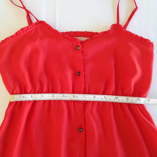 TEMT Summer Red Spaghetti Strap Button Down Women's Sundress Sweetheart Neckline