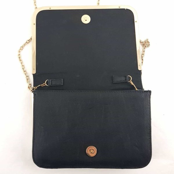 Valleygirl Black & Gold Clutch Shoulder Bag - 1000 Things Australia