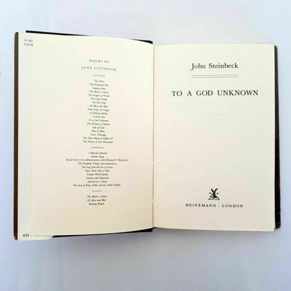 To a God Unknown by John Steinbeck (Hardback, 1970) Nobel Prize Author Book - 1000 Things Australia