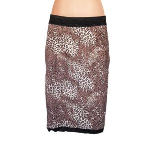 MIKA & GALA Brown & Black Leopard Print Pencil Skirt - 1000 Things Australia