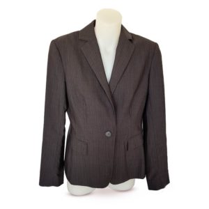 SABA Black & Grey Wool Pinstripe Blazer - 1000 Things Australia
