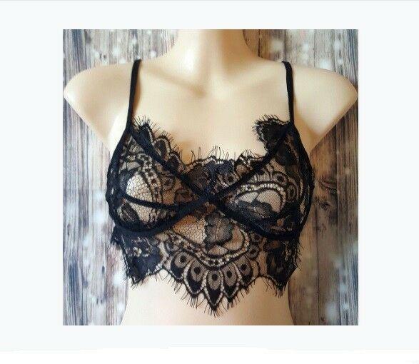 2pc black laced see through ladies lingerie 303979