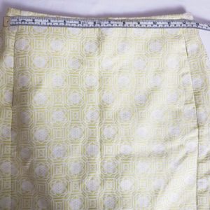 FORCAST Zen Mini Skirt Yellow Lemon Lime White Geometric Straight Pencil Petite - 1000 Things Australia