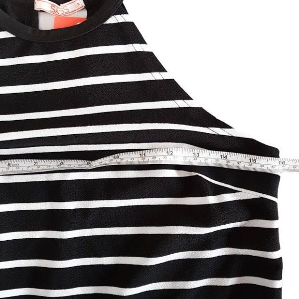 SASS Stephie Black & White Stripe Halter Top - 1000 Things Australia