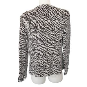 Designer Black & White Zebra Print Knitted Wool Jacket - 1000 Things Australia