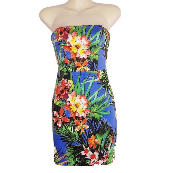 FOREVER NEW Multi-Coloured Floral Strapless Dress - 1000 Things Australia