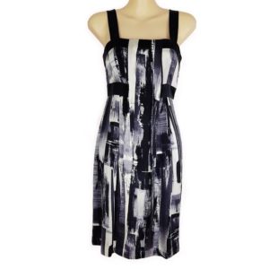 SABA Gray Black Sleeveless Abstract Pattern Sexy Casual Formal Dress Ladies Wear - 1000 Things Australia