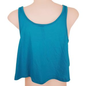 TEASEL Blue Sleeveless Sequined Blouse Crop Top Summer Beach Party Ladies Wear - 1000 Things Australia