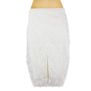 ZARA TRAFALUC White Floral Lace Boho Cocktail Pencil Long Women's Skirt - 1000 Things Australia