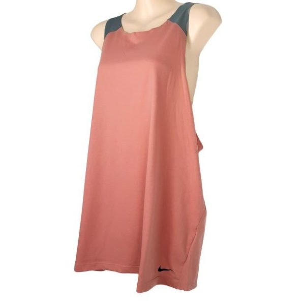 NIKE DRI-FIT Pink Gray Sleeveless Loose Workout Activewear Top Shirt Ladies Wear - 1000 Things Australia