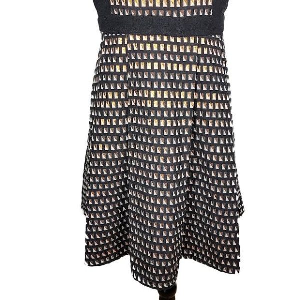 DOTTI Black & Gold Metallic Cut Out A-Line Dress - 1000 Things Australia