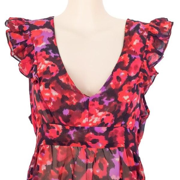 alannah hill silk red floral ruffled tie womens top 475105