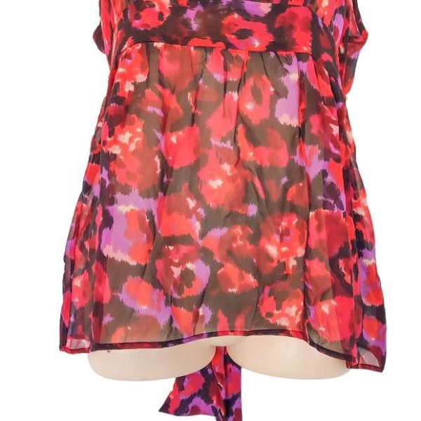 alannah hill silk red floral ruffled tie womens top 533174