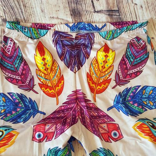 aztec multi coloured floral feathers leggings 973418