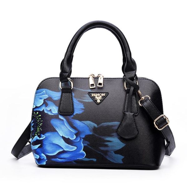 Black & Blue Floral Designer Bag - 1000 Things Australia