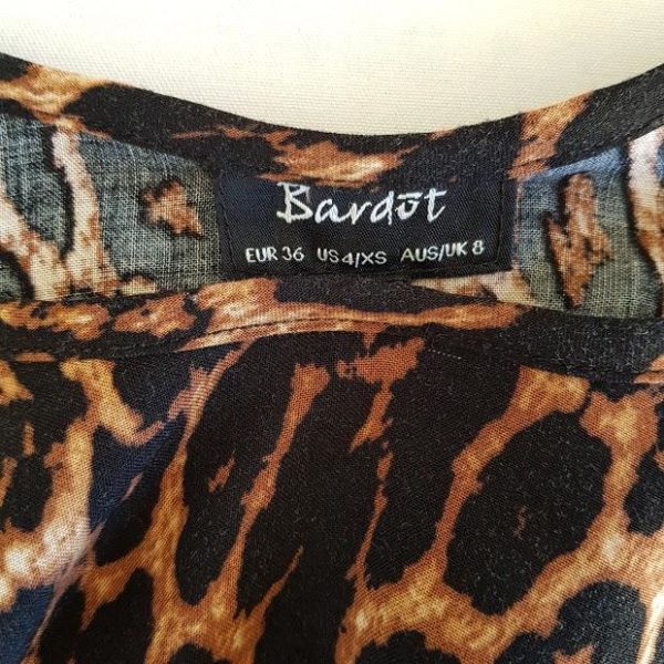 bardot brown black leopard print halter neck womens cami top 136514