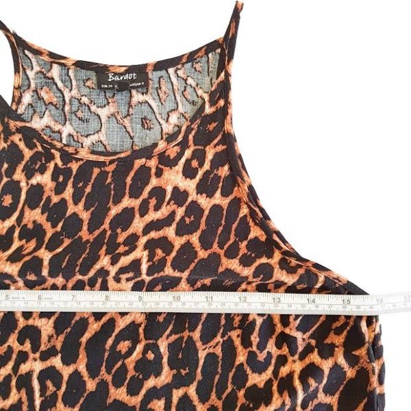 bardot brown black leopard print halter neck womens cami top 366197