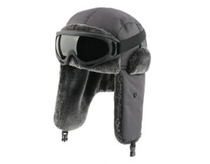 black bomber hat with goggles men women waterproof windproof ushanka winter cap 913766