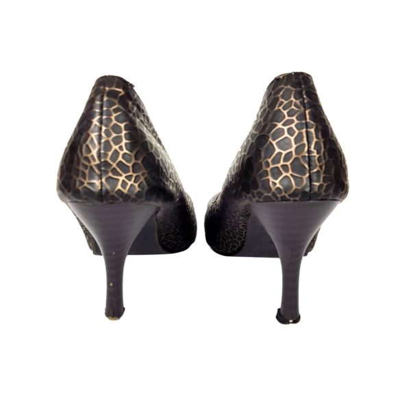 black gold animal print stilettos shoes 112564