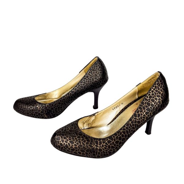black gold animal print stilettos shoes 204550