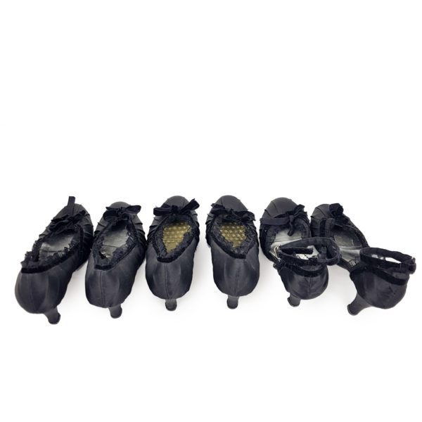 bulk lot 3 pairs high heels black satin womens shoes 192817