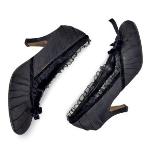 bulk lot 3 pairs high heels black satin womens shoes 216576