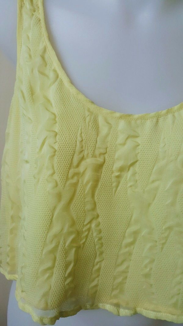 canary yellow cropped sleeveless top 494694