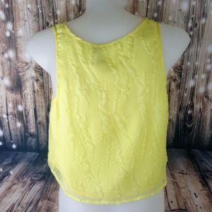 canary yellow cropped sleeveless top 745314