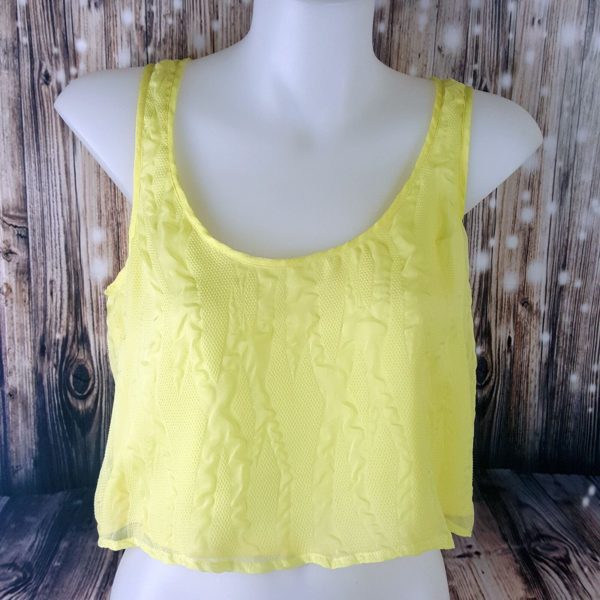 canary yellow cropped sleeveless top 842782