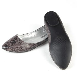 Grey & Black Snakeskin Flats Shoes - 1000 Things Australia