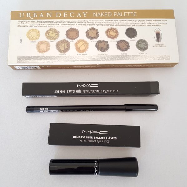 3pc Mixed Makeup Set 38: NAKED Eyeshadow Palette Black Waterproof Liquid Pencil Eyeliner - 1000 Things Australia