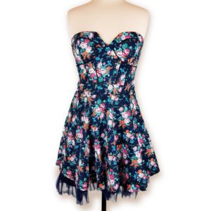 SOMETHING ABOUT ALICE Floral Bandeau Blue Strapless Dress Ladies Casual Summer - 1000 Things Australia