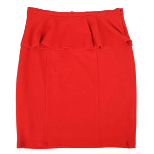 FRENCH CONNECTION Women's Red Ruffle Peplum Knee-Length Skirt Ladies Workwear