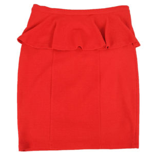 FRENCH CONNECTION Women's Red Ruffle Peplum Knee-Length Skirt Ladies Workwear